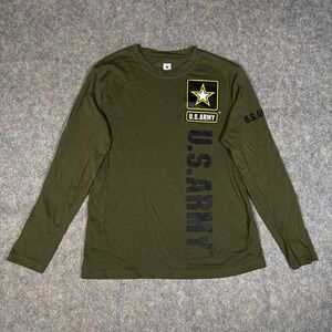U.S. Army Long Sleeve Graphic Tee Mens Medium Green Excellent Military Star Logo